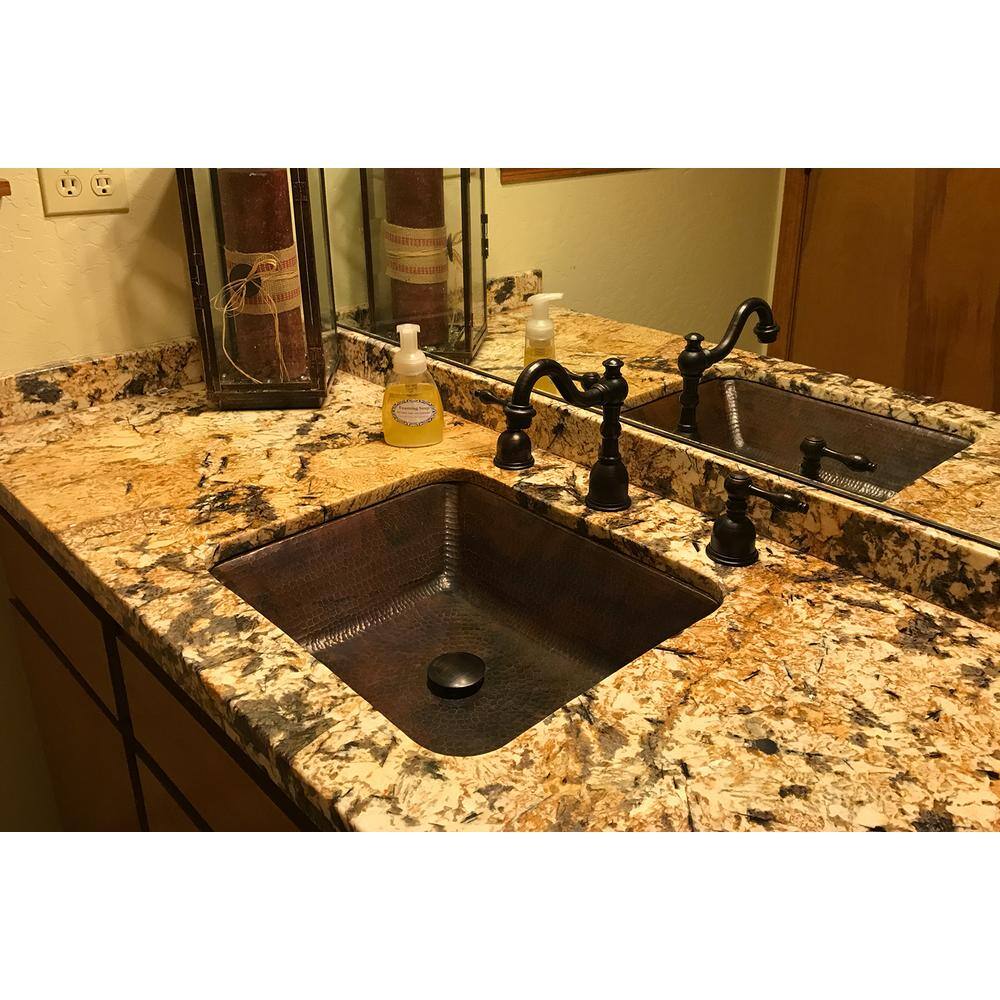22" Hammered Copper Undermount Bathroom Sink