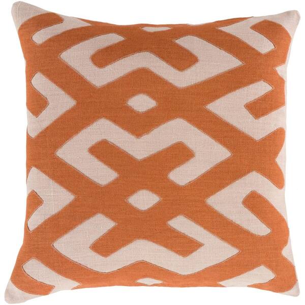 Artistic Weavers Rigault Orange Geometric Polyester 18 in. x 18 in
