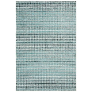 Skyler Blue/Gray Doormat 3 ft. x 5 ft. Striped Area Rug