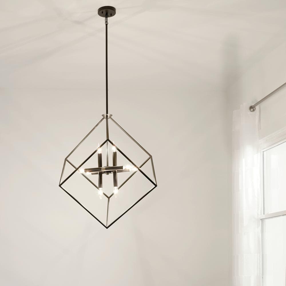 Transitional Black Bronze 25.5" Island Pendant with Mixed Metal Finishes