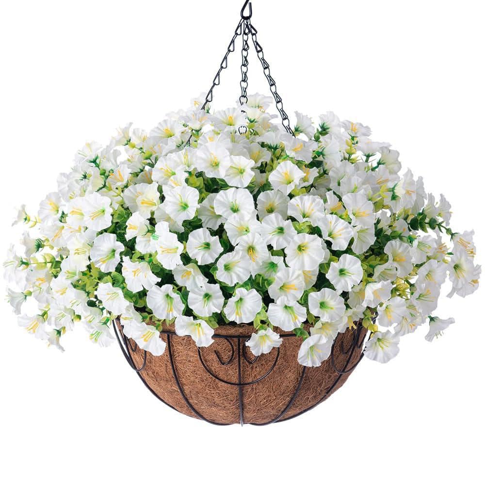 20.5 in. White Other Indoor/Outdoor Hanging Artificial Morning