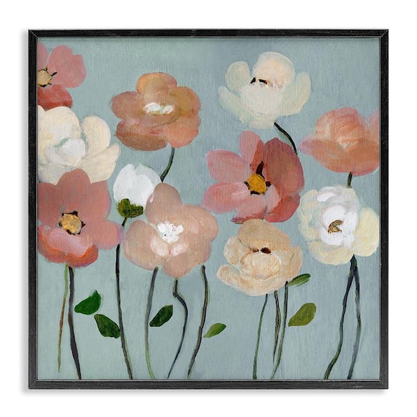 Soft Mixed Blossoms by Charity Henderson Black Framed Nature Giclee Art Print 17 in. x 17 in.