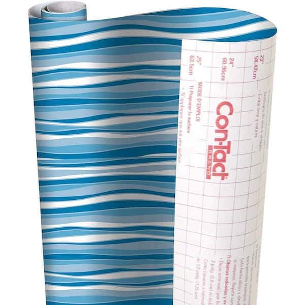 Con-Tact Creative Covering 18 in. x 16 ft. Wave Marina Self-Adhesive Vinyl Drawer and Shelf Liner (6-Rolls)
