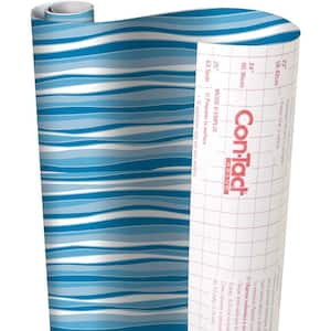 Creative Covering 18 in. x 50 ft. Wave Marina Self-Adhesive Vinyl Drawer and Shelf Liner (6 Rolls)