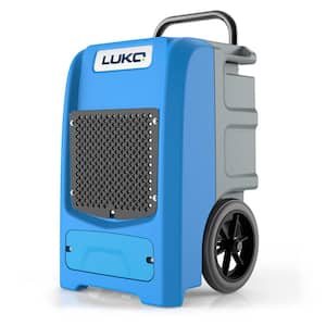 190 pt. 6,000 sq.ft. Bucketless Commercial Dehumidifier in Blue with Drain Hose, Rotomolded Case