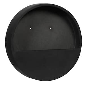 Wally Small 15.7 in. Dia Black Fiberstone Indoor Outdoor Modern Hanging Round Planter