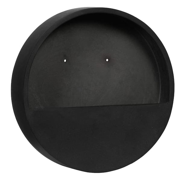 PotteryPots Wally Small 15.7 in. Dia Black Fiberstone Indoor Outdoor Modern Hanging Round Planter