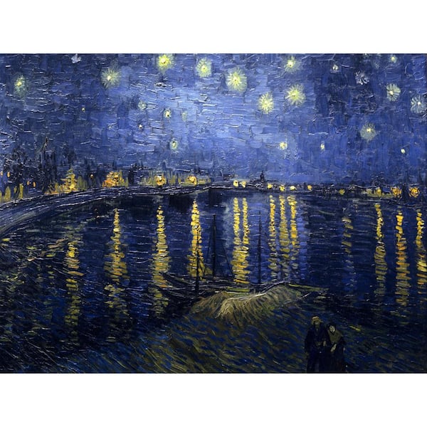 Oriental Furniture 23.5 in. x 31.5 in. "Starry Night Over the Rhone by Van Gogh " Wall Art