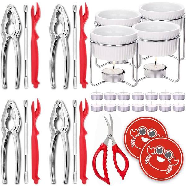 33 Piece Zinc Alloy Stainless Steel Plastic Crab Crackers Tools Set Anti-Corrosive Non-Slip Seafood Kit