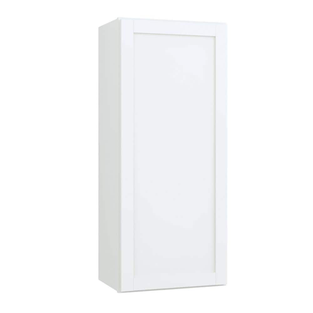 Courtland 18 in. W x 12 in. D x 42 in. H Assembled Shaker Wall Kitchen Cabinet in Polar White