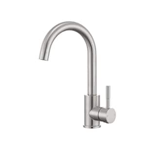 Single Handle Kitchen Bar Faucet with 360°, Single Hole Bar Kitchen Sink Faucet in Brushed Nickel