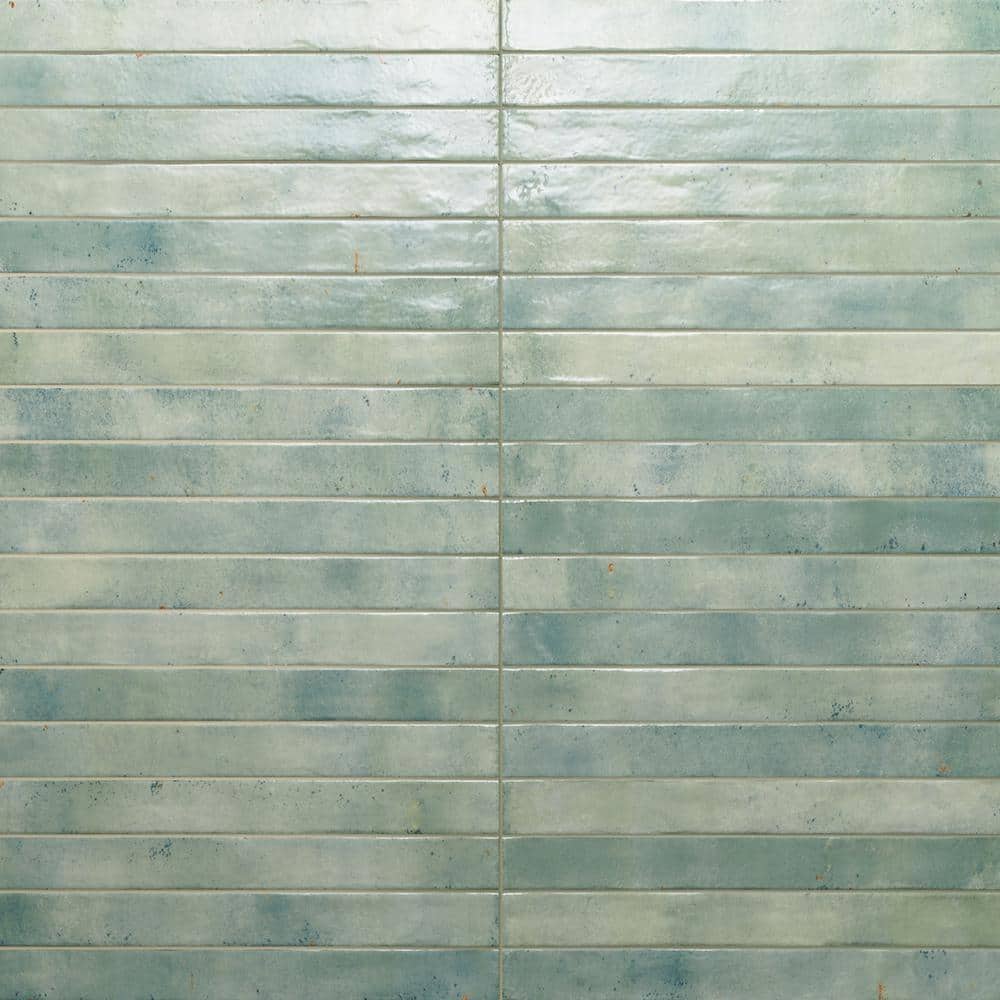 Sample-Chroma 4 in. x 5 in. Aquamarine Porcelain Subway Tile price history on PriceWatchPro