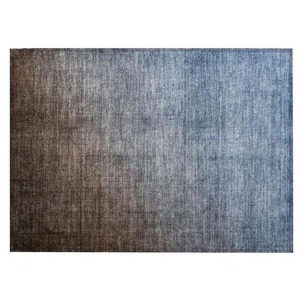 HomeRoots Multi-colored 2 ft. x 3 ft. Woven Solid Color Rectangle Indoor/Outdoor Area Rug