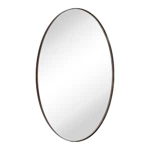 Javell 24 in. W x 36 in. H Large Oval Metal Framed Wall Mounted Bathroom Vanity Mirror in Oil Rubbed Bronze