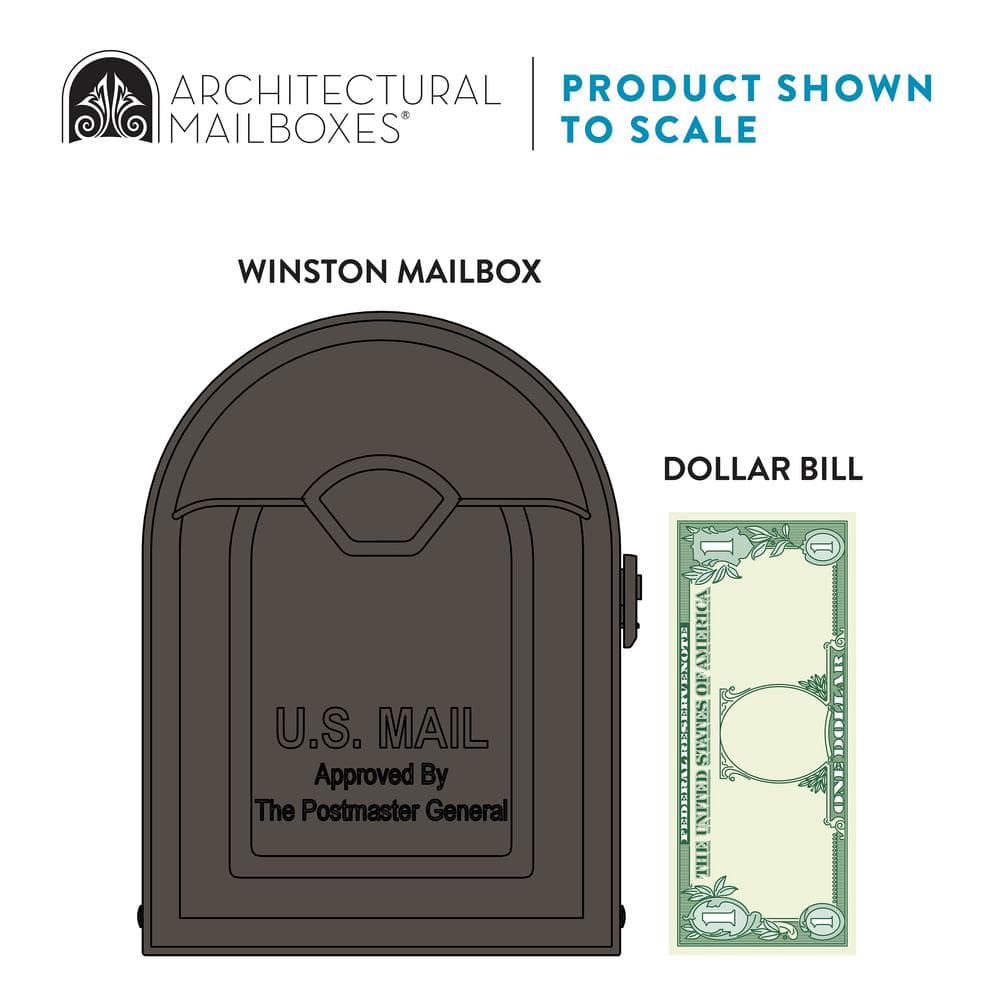 Winston Large Rubbed Bronze Steel Post Mount Mailbox