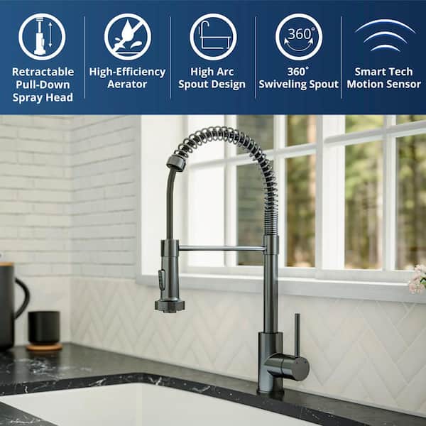 Karran Loxton Single Handle Touchless Pull-Down Sprayer Kitchen