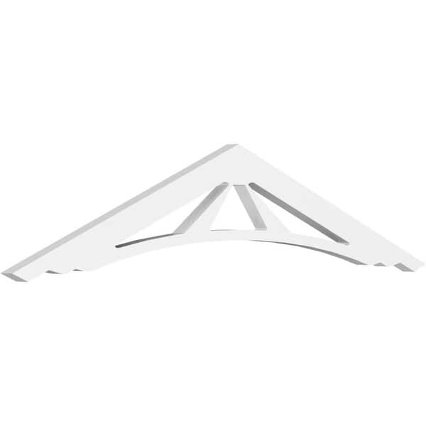 Ekena Millwork 1 in. x 36 in. x 7-1/2 in. (5/12) Pitch Stanford Gable Pediment Architectural Grade PVC Moulding