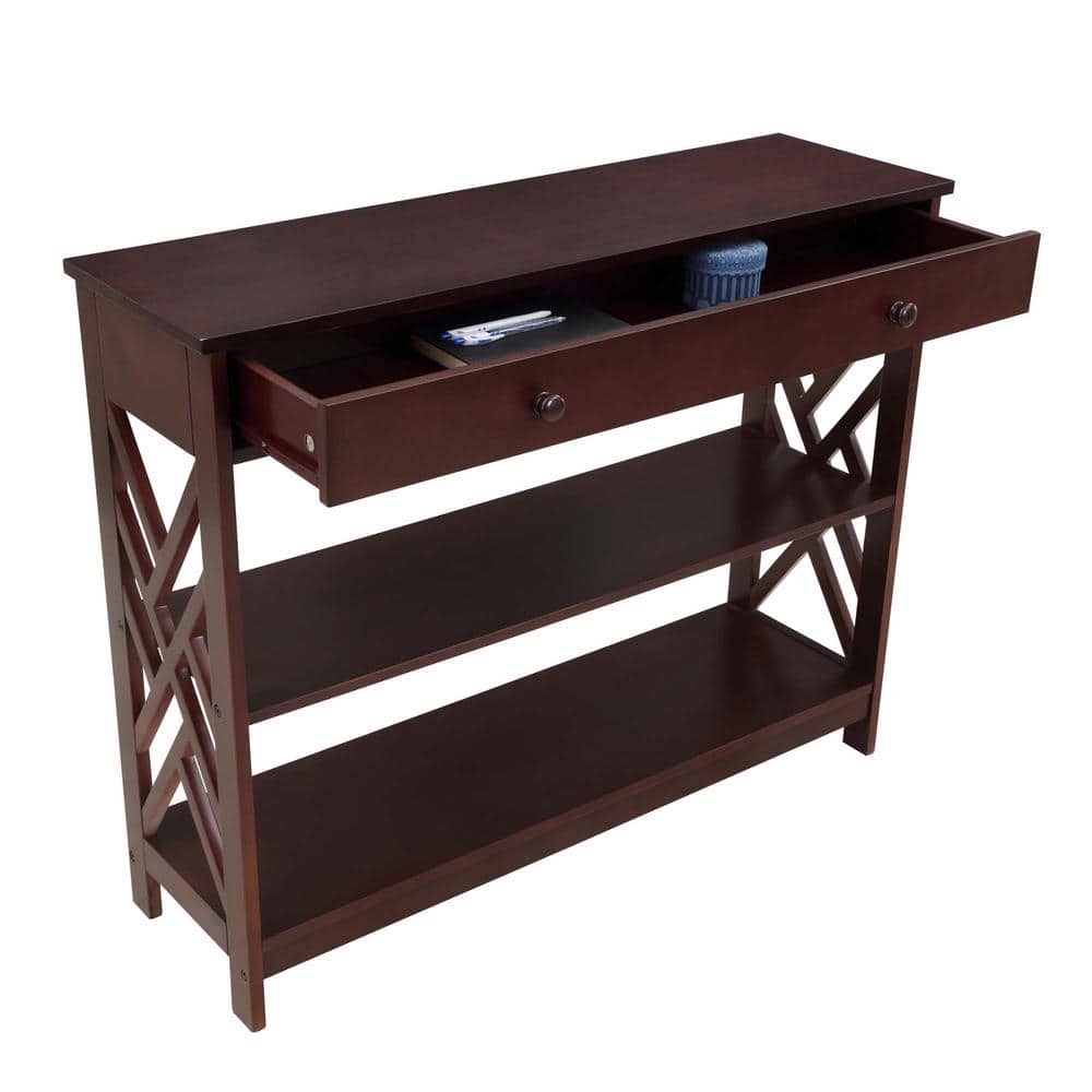 Espresso Titan Transitional Console Table with Storage