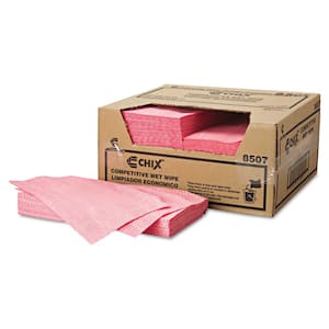 Wet Wipes 11 1/2 x 24 White/Pink (200 Sheets per Carton)
