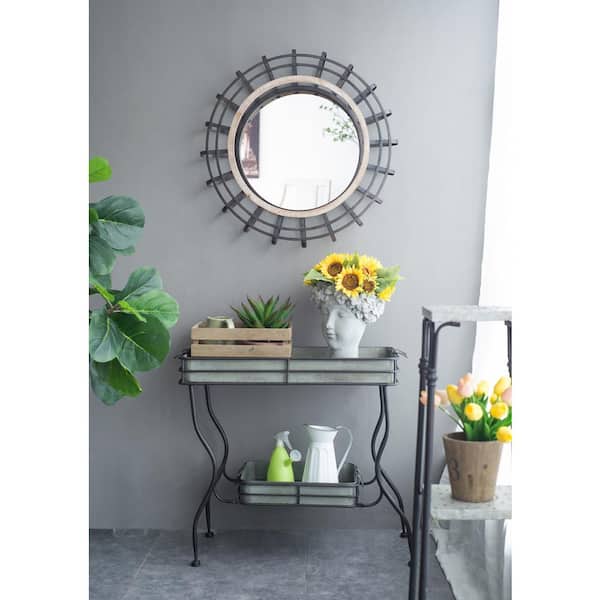 A & B Home 31.9 in. Gray Rectangle Metal Console Table