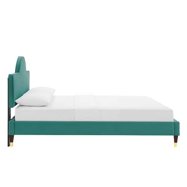 Aurora Performance in Teal Velvet Full Bed