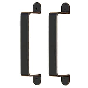 8.9 in. L Black Frosted Sliding Barn Door Handle, Pull Door Handle, Gate Door Handle for Sliding Barn Doors (2-Pack)