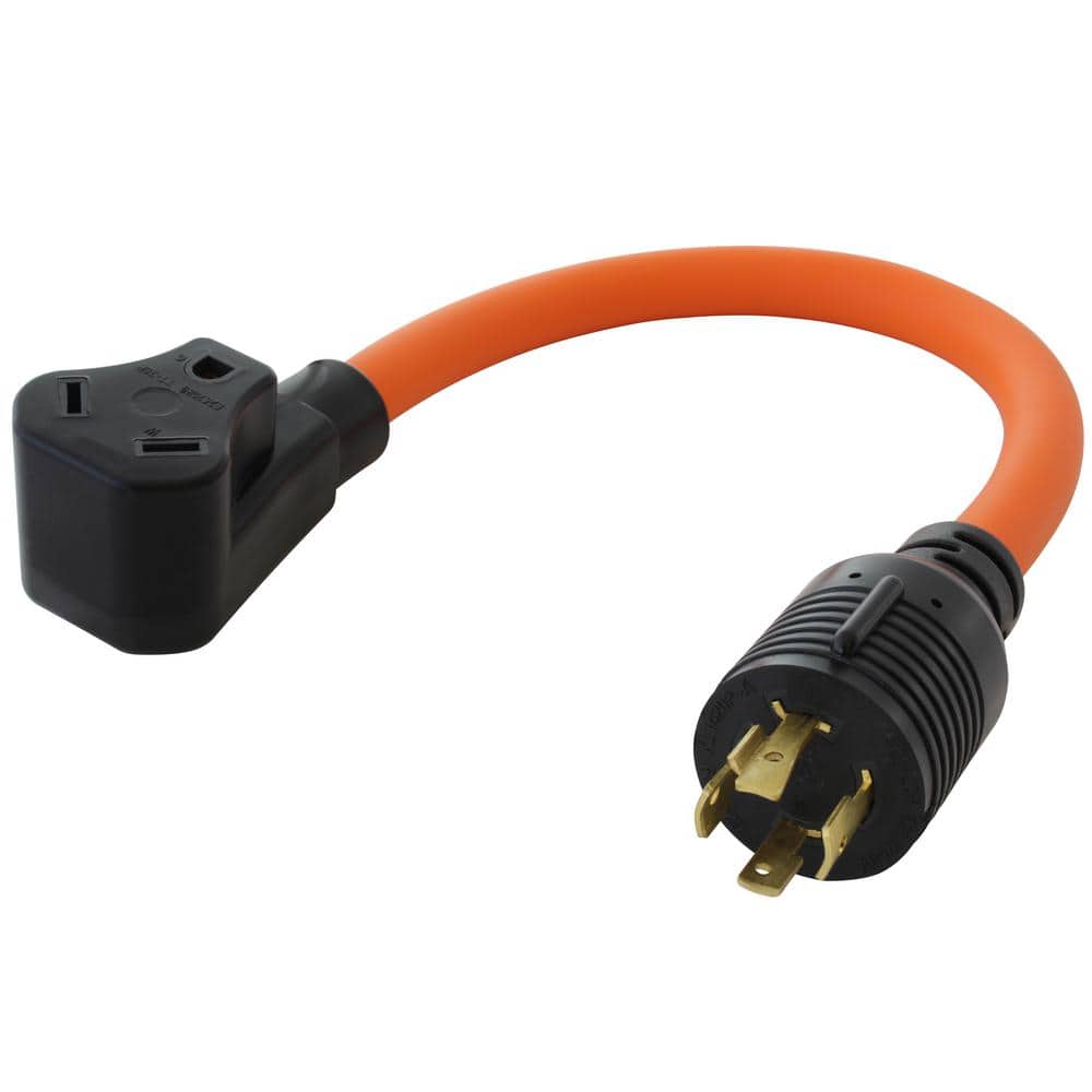 AC Connectors 1.5 ft. 10/3 L14-20P 20 Amp 4-Prong Locking Plug to 30 Amp RV