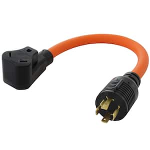 AC Connectors 1.5 ft. 10/3 L14-20P 20 Amp 4-Prong Locking Plug to 30 Amp RV Generator Adapter
