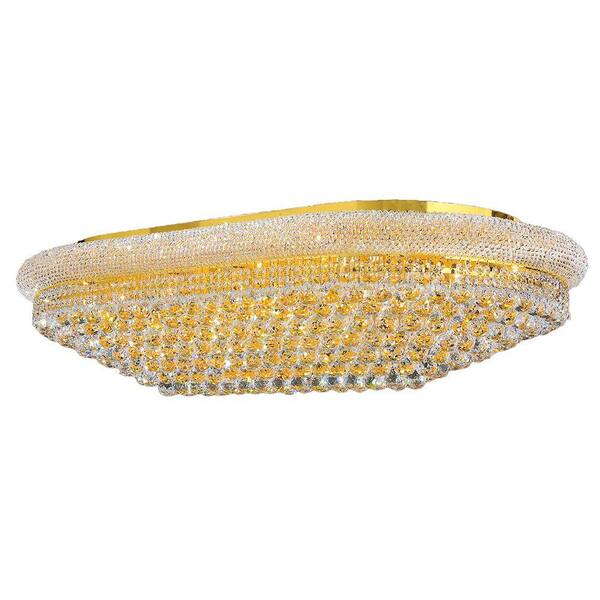 Worldwide Lighting Empire Collection 28-Light Gold and Crystal Ceiling Light