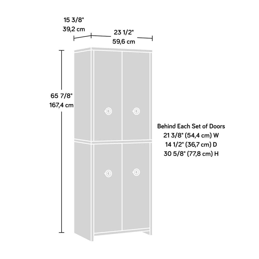 Dove Linen Freestanding White Cabinet with Adjustable Shelving
