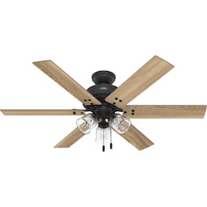 Hilmouth 52 in. Indoor Matte Black Ceiling Fan with Light