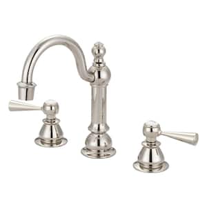 8 in. Adjustable Widespread 2-Handle High Arc Lavatory Faucet in Polished Nickel