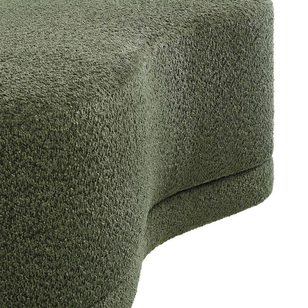 Nimbus Sage Green Chenille Curved Cocktail Ottoman Bench