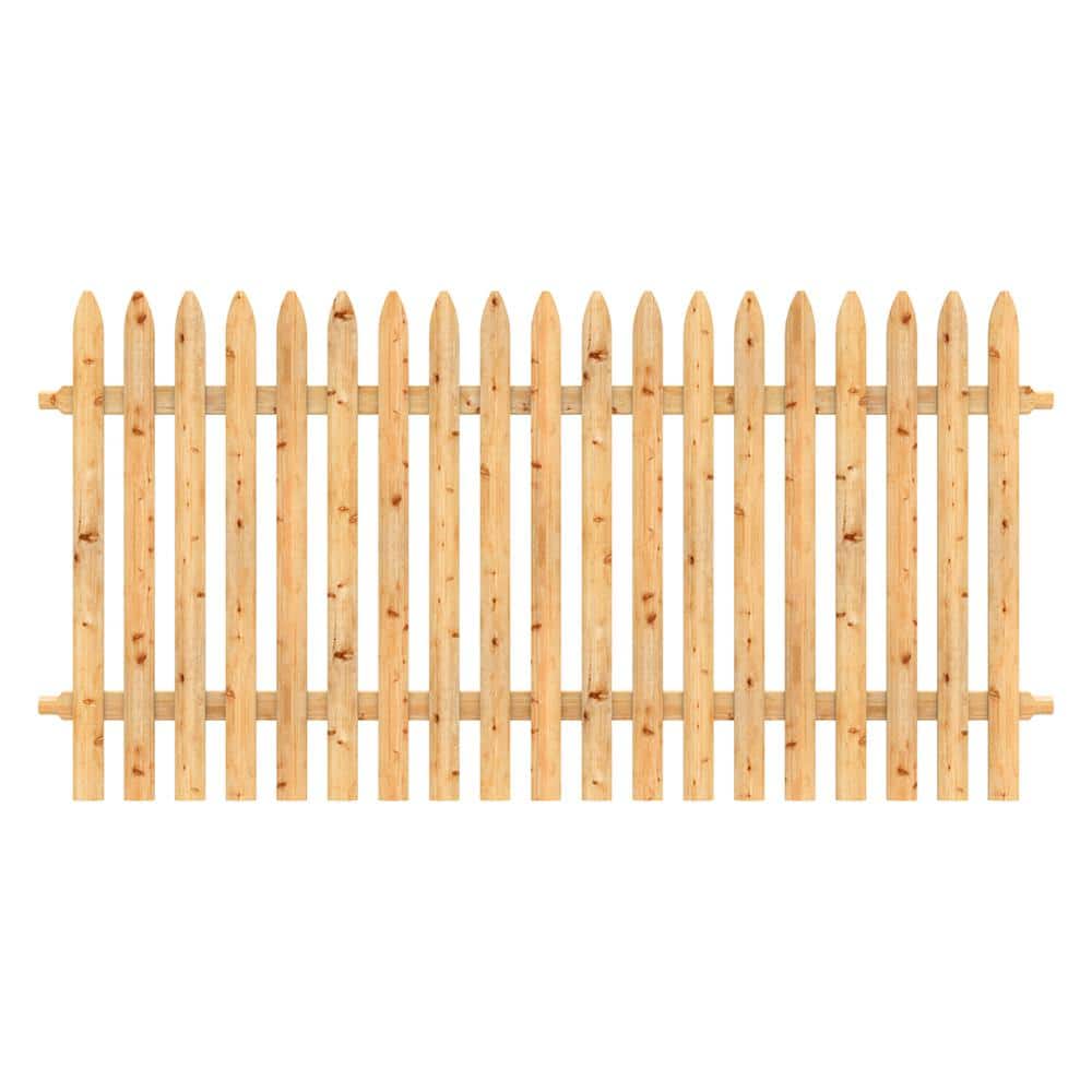 ProWood 4 ft. x 8 ft. Cedar Doweled Spaced Picket Fence Panel 413400 - The Home  Depot, image size:1000x1000