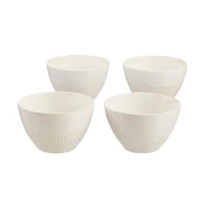 Piedmont 4-Piece Reactive Glaze Ivory Stoneware Bowl Set (Service for 4)