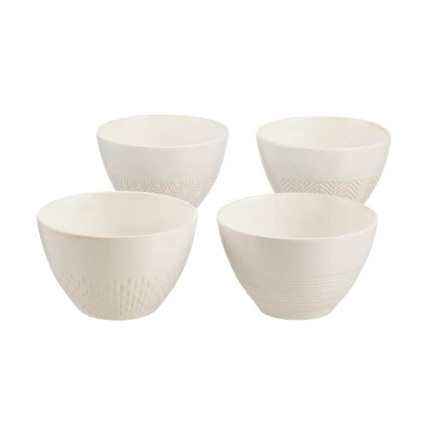 Home Decorators Collection Piedmont 4-Piece Reactive Glaze Ivory Stoneware Bowl Set (Service for 4)