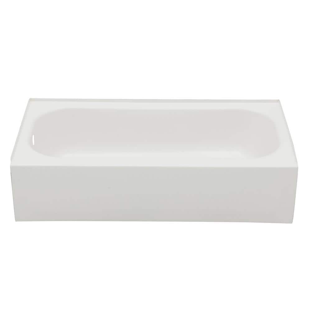 White Porcelain 60-Inch Left Drain Soaking Bathtub