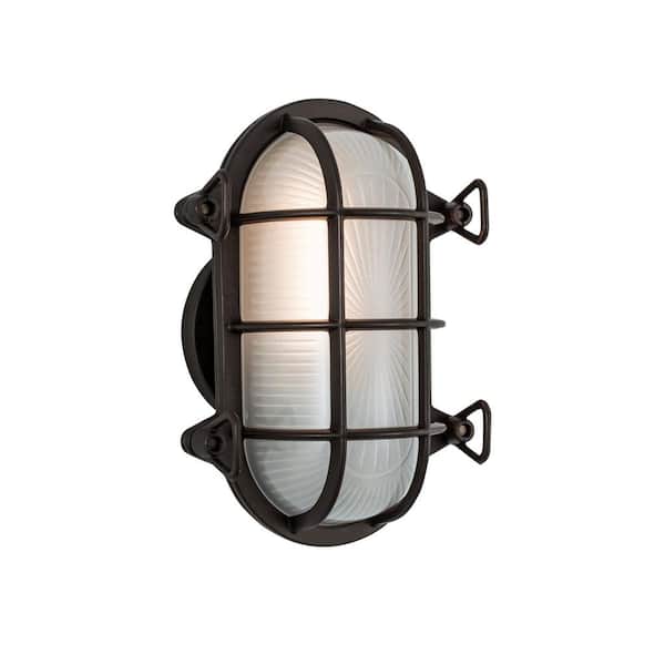 NORWELL Mariner 1-Light Bronze Outdoor Wall Lantern Sconce