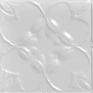 Take Home Sample - Lilac White 1 ft. x 1 ft. Decorative Tin Style Lay-in Ceiling Tile (1 sq. ft./case)