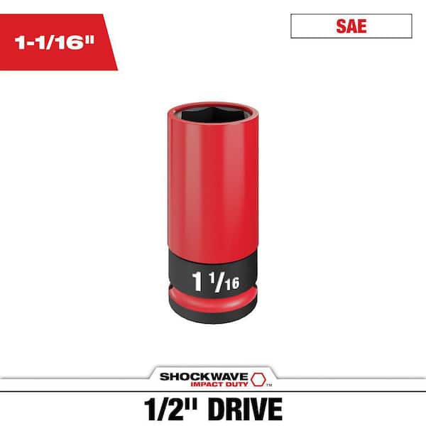 Milwaukee SHOCKWAVE 1/2 in. Drive 1-1/16 Lug Nut Impact Socket (1-Pack)