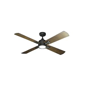 Captiva 52 in. LED Oil Rubbed Bronze Ceiling Fan and Light with Remote Control