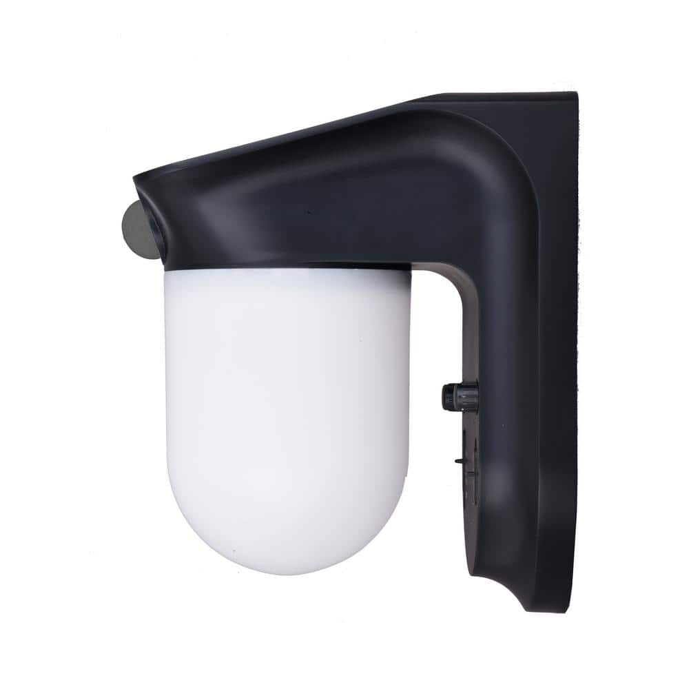 Black Solar Powered Motion-Sensing LED Outdoor Security Wall Light