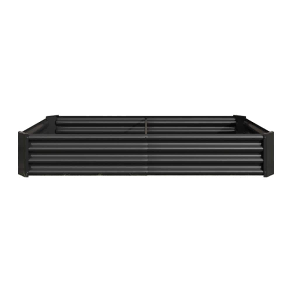ACEPANO 70.87 in. W x 11.81 in. H Rectangle Raised Black Metal Outdoor ...