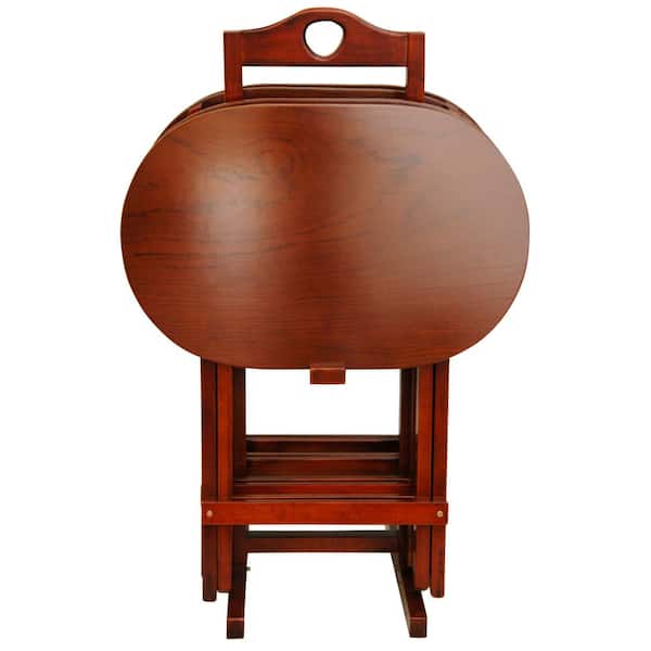 Oriental Furniture 17 in. x 11 in. Rosewood TV Tray in Honey (4-Pack)