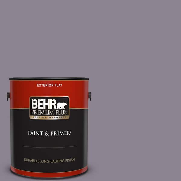 BEHR PREMIUM PLUS 1 gal. #670F-5 Gothic Amethyst Flat Exterior Paint & Primer