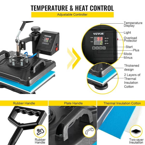 Multifunctional Heat Press Control Box,Heat Press Machine Replacement LED  Digital Box,Controller for K Type Heat Press Machines