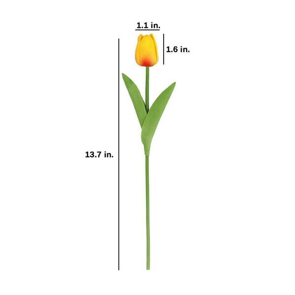 13.7 in. Multi-Colored Indoor Artificial Tulip Flower, 30-Pieces