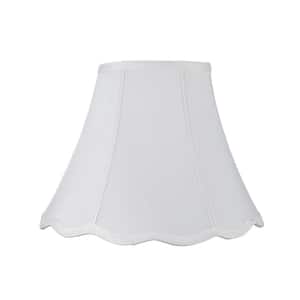 12 in. x 9.5 in. White Hexagon Scallop Bell Lamp Shade