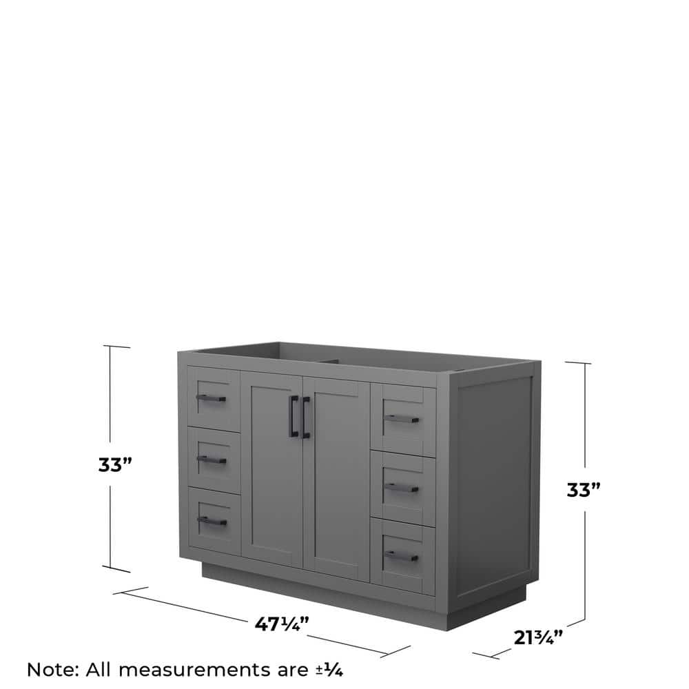 Miranda 48" Dark Gray Freestanding Single Bathroom Vanity with Matte Black Trim