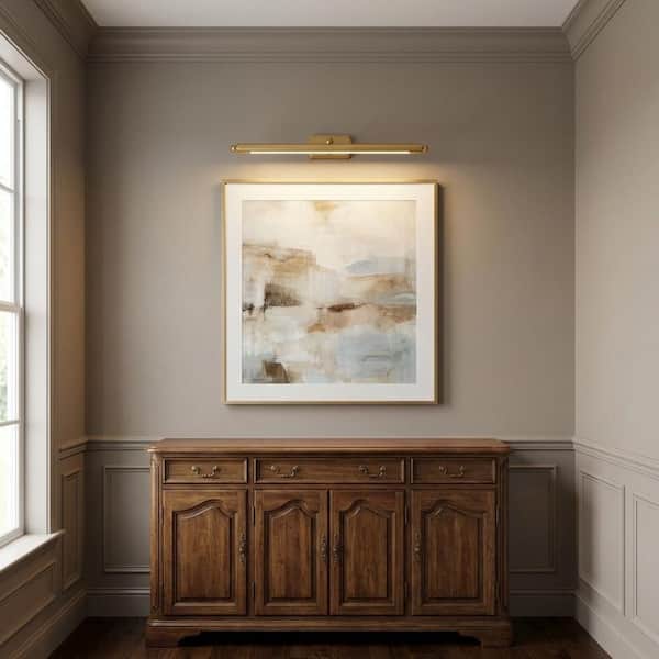Lamont 24 in. W x 2.375 in. H Burnished Brass Traditional LED Picture Light with Frosted Acrylic Lens